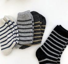 Load image into Gallery viewer, Cozy and Warm | Wool Socks | Black Stripes