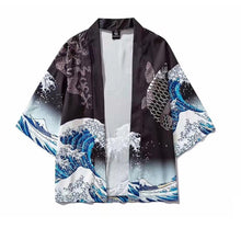Load image into Gallery viewer, Great Wave off Kanagawa Kimono Shirt| Boutique Local NOVMTL
