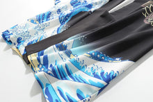 Load image into Gallery viewer, Great Wave of Kanagawa (Blue) Kimono Shirt | Anime Kimono | Boutique Local NOVMTL
