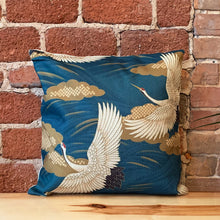 Load image into Gallery viewer, Square Toss Cushion Cover | Cranes Green