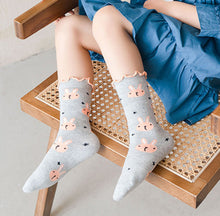 Load image into Gallery viewer, 3 Pack Kids' Socks | Cotton | Flamingo+Cat+Rabbit