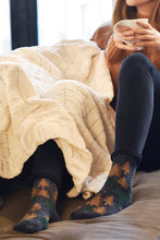 Load image into Gallery viewer, Cotton Socks | Snowy Forest | Blue