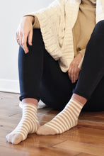Load image into Gallery viewer, Crew Socks | Cotton | Beige Stripes
