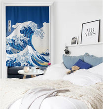 Load image into Gallery viewer, kanagawa wave wall hanging curtain noren
