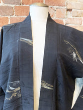 Load image into Gallery viewer, New Arrival ! Vintage Haori/Kimono Black Floral 1970s
