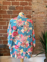 Load image into Gallery viewer, New Arrival - Kimono Shirt Turquoise Floral