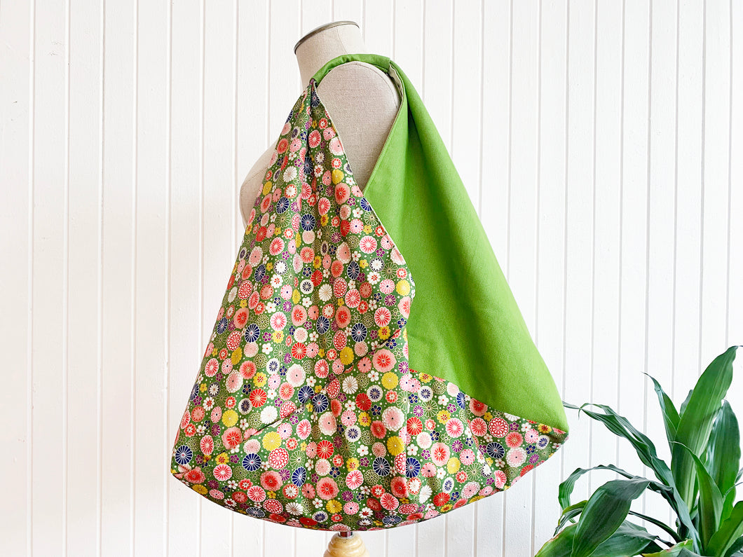 *Handmade* Origami bag | Market bag | Chrysanthemum (Green)