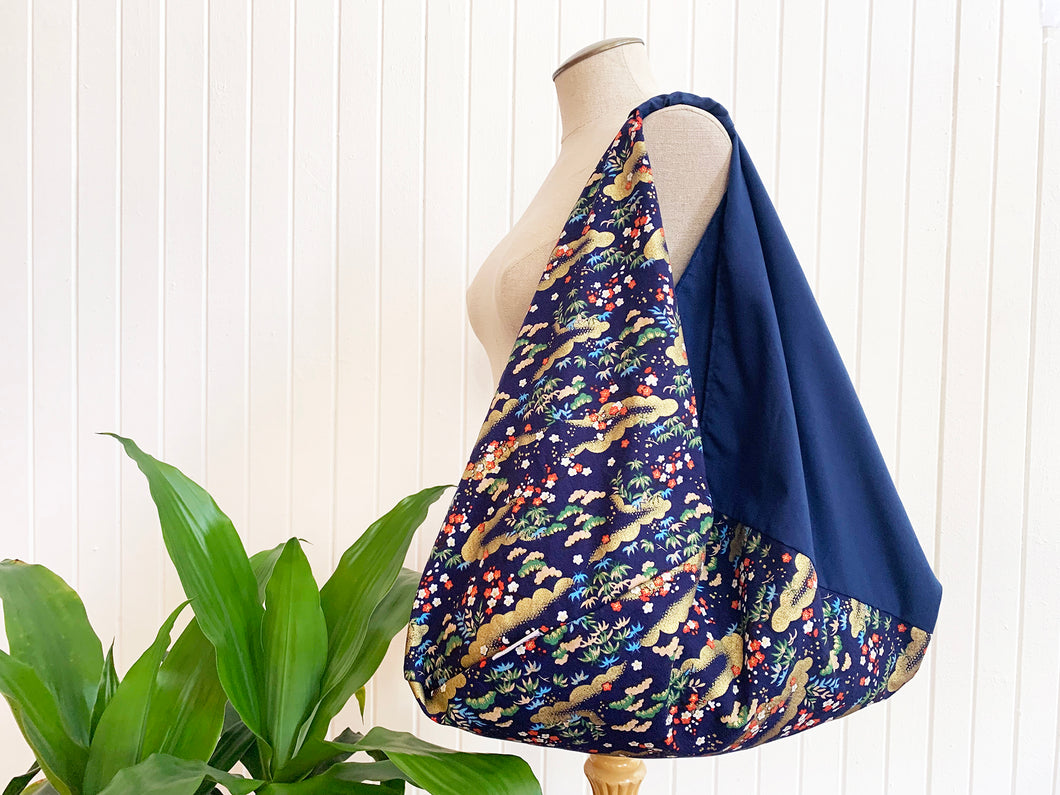 *Handmade* Origami bag | Market bag | Sakura (Navy Blue)