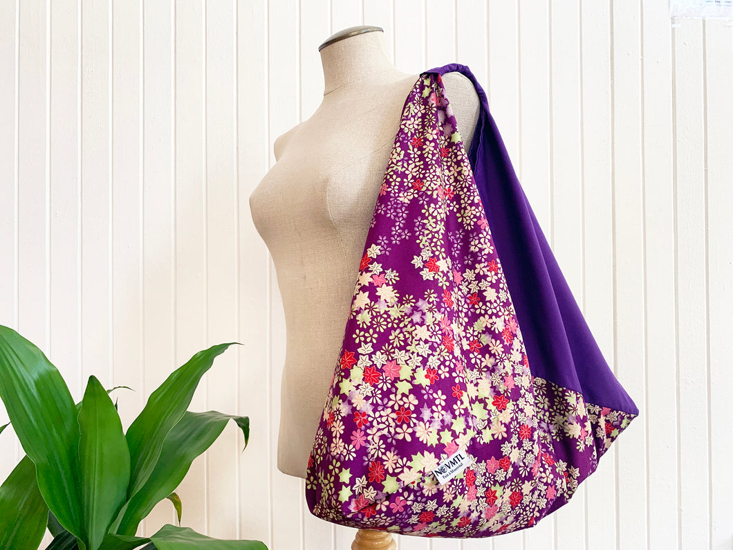 *Handmade* Origami bag | Market bag | Purple floral
