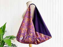 Load image into Gallery viewer, *Handmade* Origami bag | Market bag | Purple Floral

