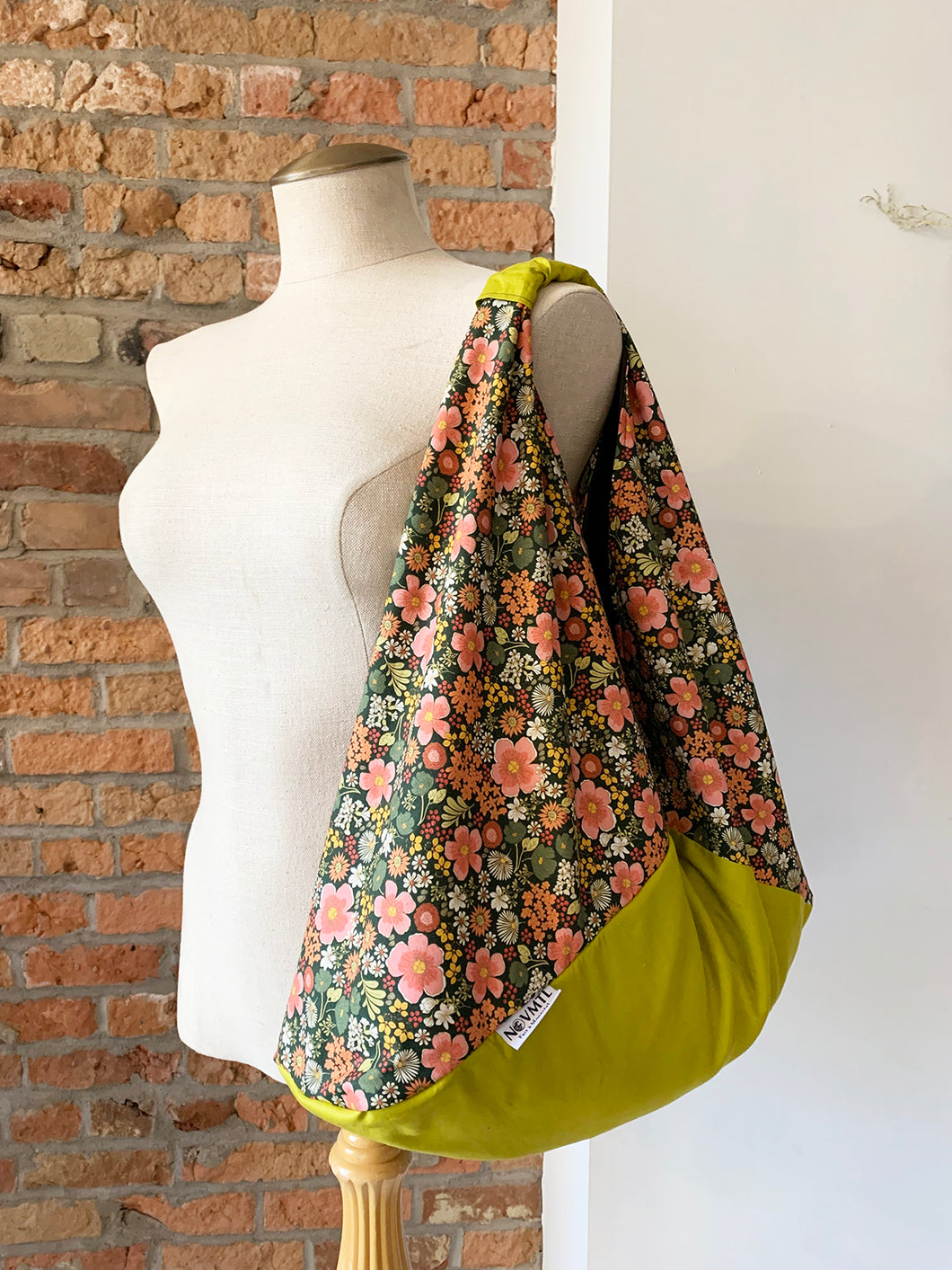 *Handmade* Origami bag | Market bag | Floral (Mustard)