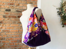 Load image into Gallery viewer, *Handmade* Origami bag | Market bag | Purple Chrysanthemum
