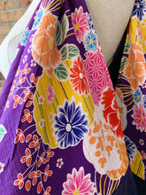 Load image into Gallery viewer, *Handmade* Origami bag | Market bag | Purple Chrysanthemum
