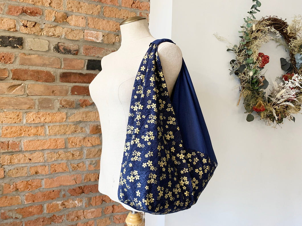 *Handmade* Origami bag | Market bag | Sakura Navy Blue