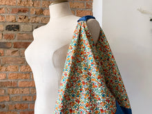 Load image into Gallery viewer, *Handmade* Origami bag | Market bag | Floral (Blue)
