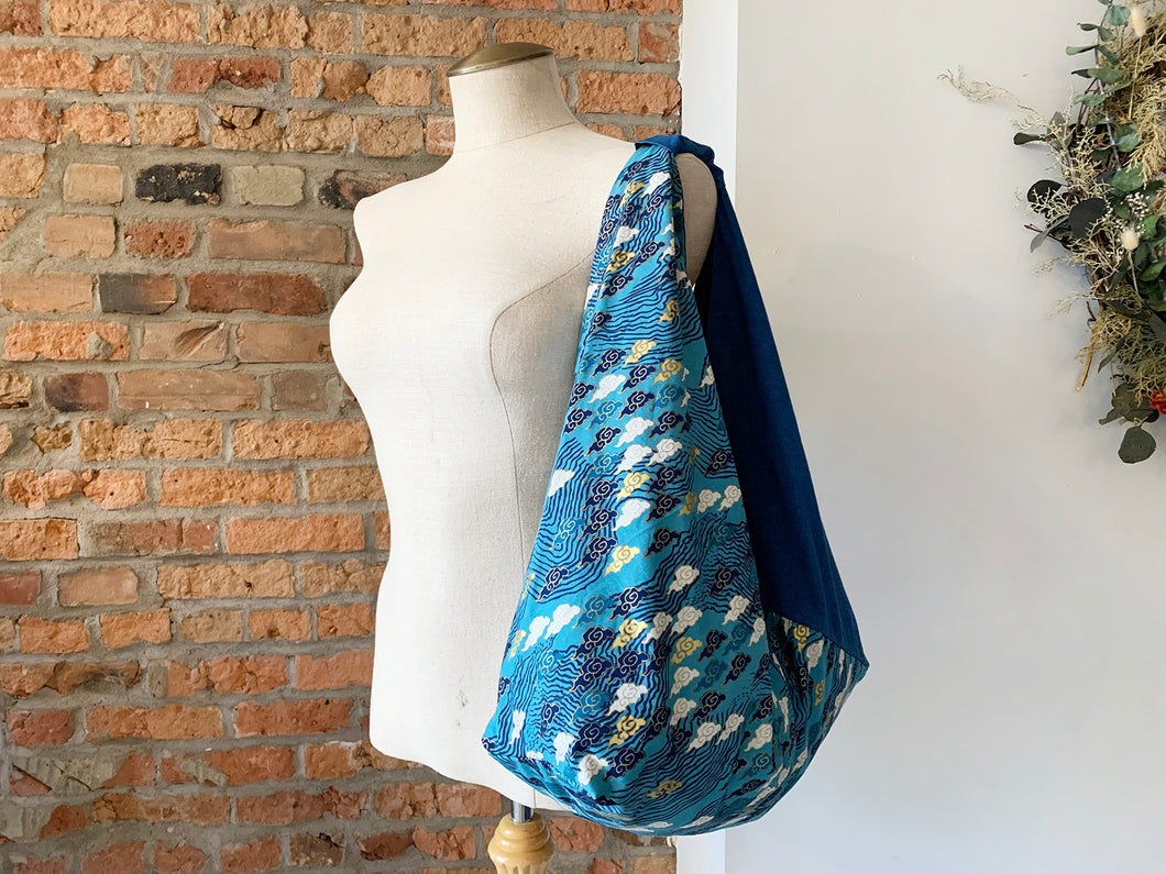 *Handmade* Origami bag | Market bag | Kumo (Teal)