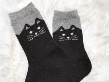 Load image into Gallery viewer, Cozy and Warm | Wool Socks | Black Cat