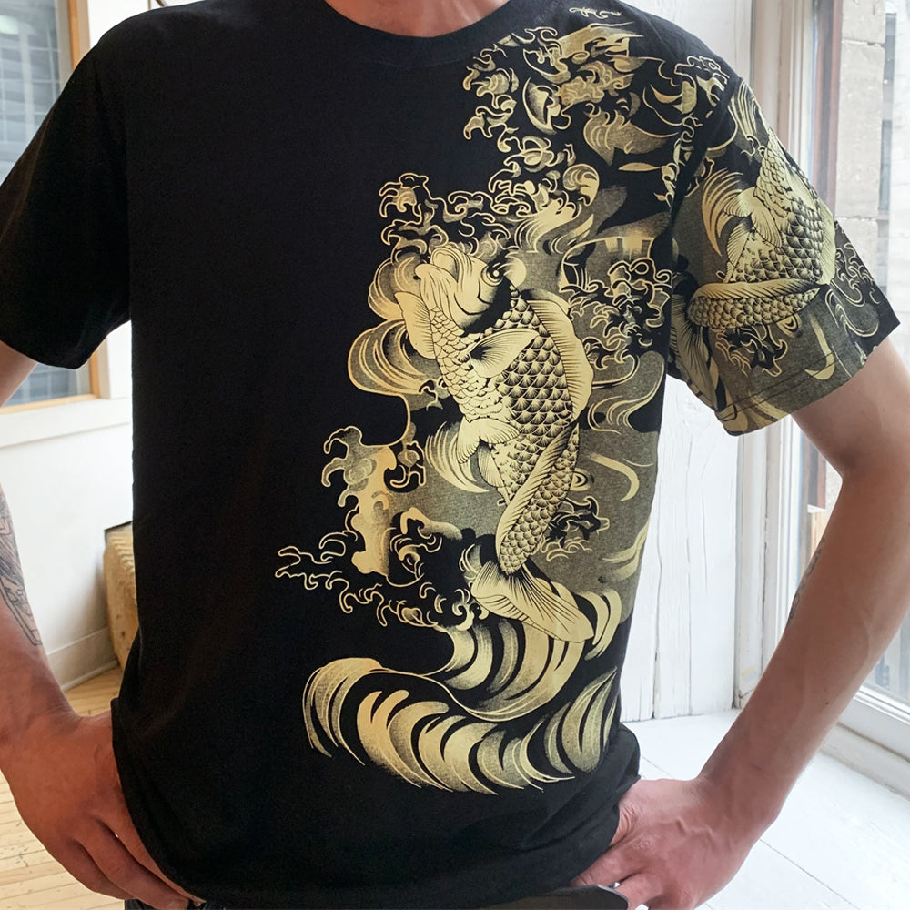 Koi Fish printed T-Shirt (Black) | NOVMTL