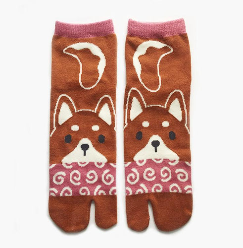 akita tabi socks dog puppy cute kawaii socks toe socks-Boutique Local NOVMTL