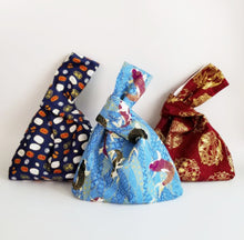 Load image into Gallery viewer, Handmade Japanese Knot bag - Koi Blue *Size S*