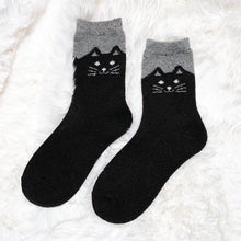 Load image into Gallery viewer, Cozy and Warm | Wool Socks | Black Cat