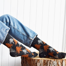 Load image into Gallery viewer, Cotton Socks | Snowy Forest | Black