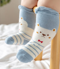 Load image into Gallery viewer, 3 Pack Kids' Socks | non skid | Bear + fox