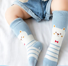 Load image into Gallery viewer, 3 Pack Kids' Socks | non skid | Bear + fox