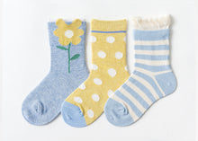 Load image into Gallery viewer, 3 Pack Kids&#39; Socks | Cotton | Blue |Boutique novmtl
