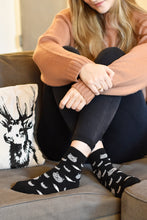 Load image into Gallery viewer, Cozy and Warm | Wool Socks | Cats and fish Black