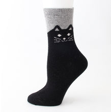Load image into Gallery viewer, Cozy and Warm | Wool Socks | Black Cat
