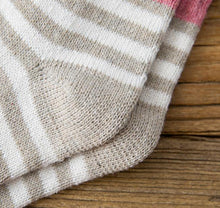 Load image into Gallery viewer, Crew Socks | Cotton | Beige Stripes
