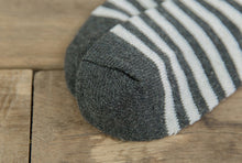 Load image into Gallery viewer, Crew Socks | Cotton | Grey Stripes