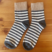 Load image into Gallery viewer, Crew Socks | Cotton | Grey Stripes