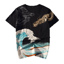 Load image into Gallery viewer, Great wave off Kanagawa Embroidery T-Shirt
