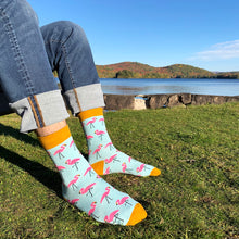 Load image into Gallery viewer, flamingo socks summer vibe cotton socks funky socks
