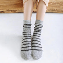 Load image into Gallery viewer, Cozy and Warm | Wool Socks | Grey Stripes