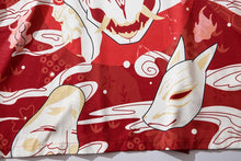Load image into Gallery viewer, Red Kitsune Mask Kimono Shirt | Anime Kimono - Boutique Local NOVMTL
