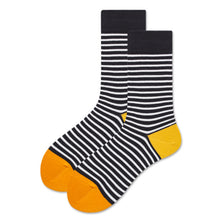 Load image into Gallery viewer, Crew Socks | French Stripes | Black