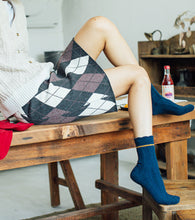 Load image into Gallery viewer, Loose Cuff Wool + Cotton Socks | Navy Blue