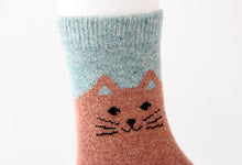 Load image into Gallery viewer, Cozy and Warm | Wool Socks | Pink Cat