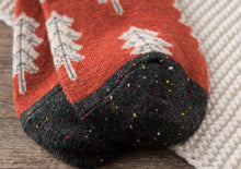 Load image into Gallery viewer, Holiday Special | Wool Socks | Pine Tree (Red)
