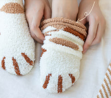 Load image into Gallery viewer, Kawaii Fluffy Room Socks - Cat Paws Brown