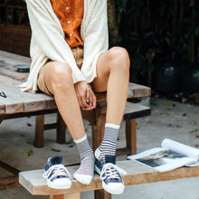 Load image into Gallery viewer, Crew Socks | White Stripes | Cotton