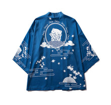 Load image into Gallery viewer, Cat eats Taiyaki Kimono Shirt | Anime Kimono | Boutique Local NOVMTL