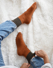 Load image into Gallery viewer, Loose Cuff Wool Socks | Autumn Maple
