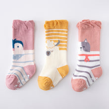 Load image into Gallery viewer, 3 Pack Kids&#39; Socks | non skid | Sheep Cat Penguin
