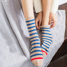 Load image into Gallery viewer, Crew Socks | Cotton | Blue Stripes

