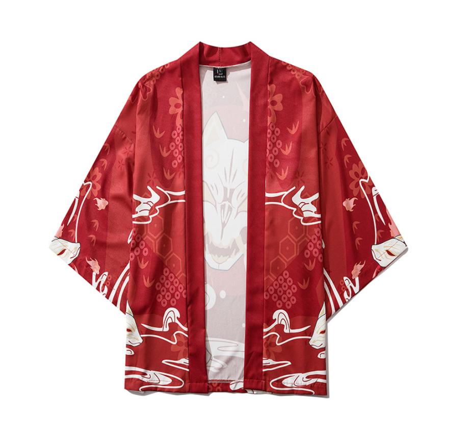 Red Kitsune Kimono Shirt | NOVMTL