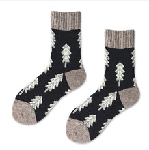 Load image into Gallery viewer, Holiday Special | Wool Socks | Pine Tree (Black)

